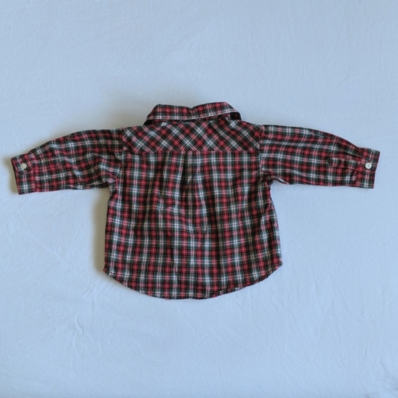 chaps matching holiday outfit set red plaid shirt & corduroy pants 3 months baby - Picture 4 of 8
